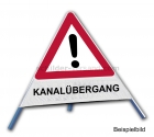 Faltsignal - Gefahrenstelle mit Text: KANALÜBERGANG