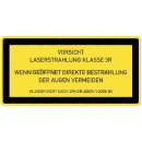 Gefahrenzeichen: Laser Klasse 3R - Wenn geöffnet direkte Bestrahlung der Augen vermeiden