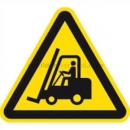 Gefahrenzeichen: Warnung vor Flurförderzeugen nach ISO 7010 (W 014)