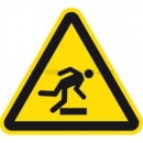 Gefahrenzeichen: Warnung vor Hindernissen am Boden nach ISO 7010 (W 007)