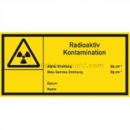 Gefahrenzeichen: Warnetikett Radioaktiv Kontaminationskennzeichnung nach DIN 25430 (E 100)