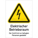 Gefahrenzeichen: Kombischild Elektrischer Betriebsraum