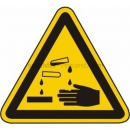 Gefahrenzeichen: Warnung vor ätzenden Stoffen (BGV A8 W 04)