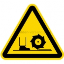 Gefahrenzeichen: Warnung vor Fräswelle nach DIN 4844-2 (W 022)