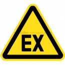 Gefahrenzeichen: Warnung vor explosionsfähiger Atmosphäre nach ISO 7010 (D-W 021)