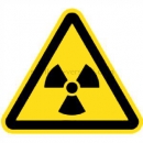Gefahrenzeichen: Warnung vor radioaktiven Stoffen oder ionisierenden Strahlen nach ISO 7010 (W 003)
