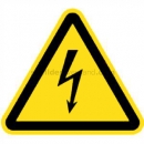 Gefahrenzeichen: Warnung vor gefährlicher elektrischer Spannung nach ISO 7010 (W 012)