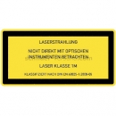 Gefahrenzeichen: Laser Klasse 1M - Nicht direkt mit optischen Instrumenten betrachten