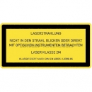 Gefahrenzeichen: Laser Klasse 2M - Laserstrahlung - Nicht in den Strahl blicken  oder direkt mit  optischen Instrumenten betrachten