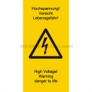 Gefahrenzeichen: Warnetiketten Vorsicht Hochspannung