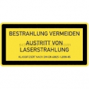 Gefahrenzeichen: Bestrahlung vermeiden - Austritt von Laserstrahlung