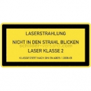 Gefahrenzeichen: Laser Klasse 2 - Laserstrahlung - Nicht in den Strahl blicken