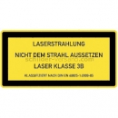 Gefahrenzeichen: Laser Klasse 3B - Laserstrahlung - Nicht dem Strahl aussetzen  