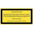 Gefahrenzeichen: Laser Klasse 4 - Laserstrahlung - Bestrahlung von Auge oder Haut durch direkte oder Streustrahlung vermeiden  