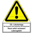 Gefahrenzeichen: Kombischild CO2-Löschanlage