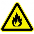 Gefahrenzeichen: Warnung vor feuergefährlichen Stoffen reflektierend