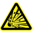 Gefahrenzeichen: Warnung vor explosionsgefährlichen Stoffen reflektierend